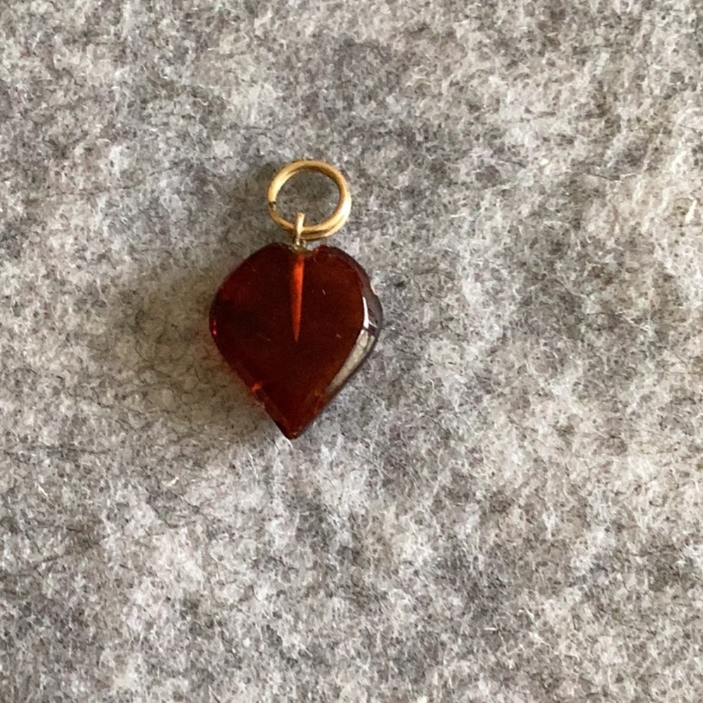 Vintage Amber Heart Pendant